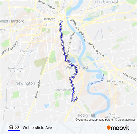 53 bus Line Map