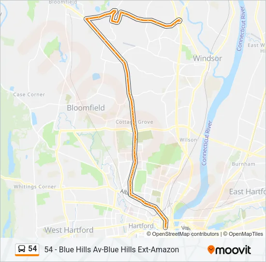 54 Bus Line Map