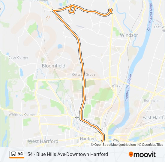 54 bus Line Map