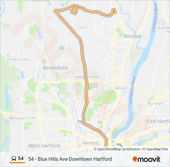54 Bus Line Map