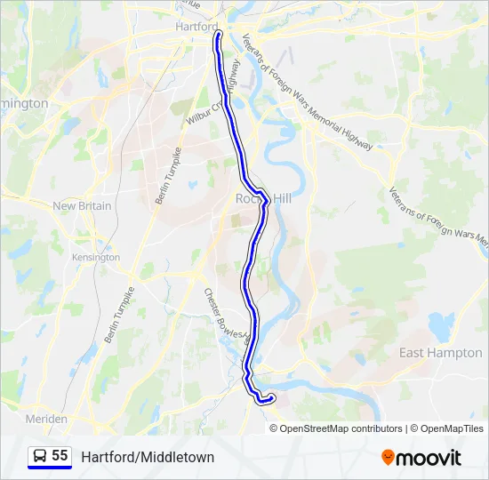 55 Bus Line Map