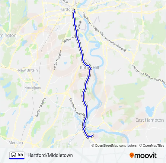 55 Bus Line Map