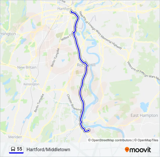 55 Bus Line Map