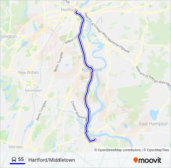 55 Bus Line Map