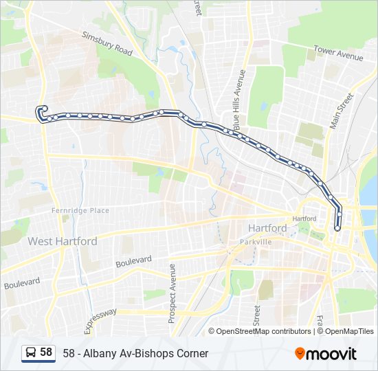 58 bus Line Map