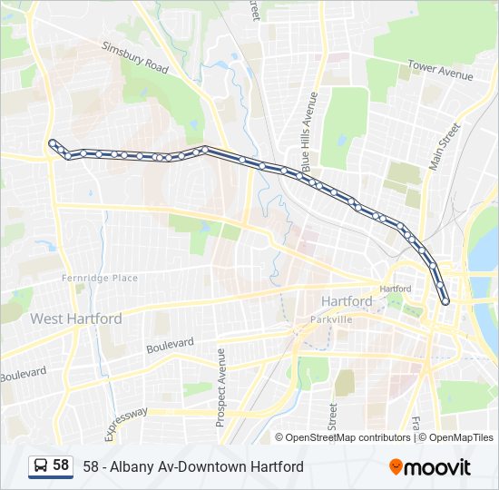 Mapa de 58 de autobús