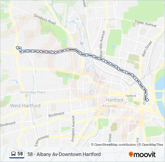 58 Bus Line Map