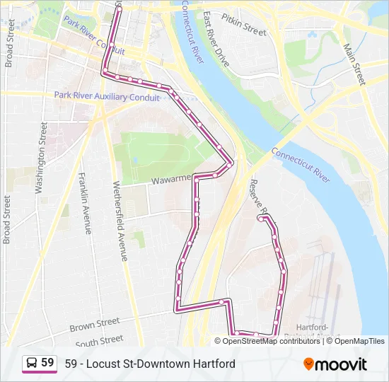 59 Bus Line Map
