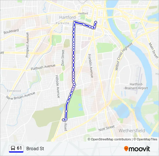 61 Bus Line Map
