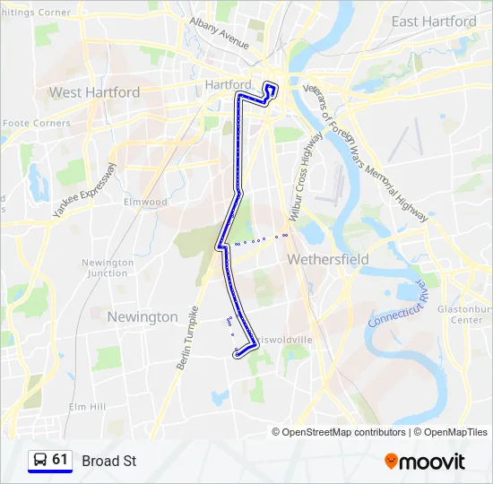 61 Bus Line Map