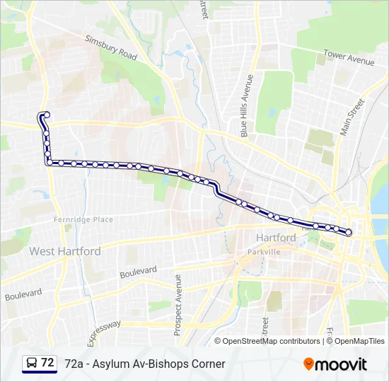 72 Bus Line Map