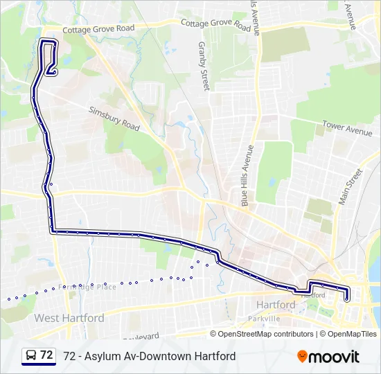 72 Bus Line Map