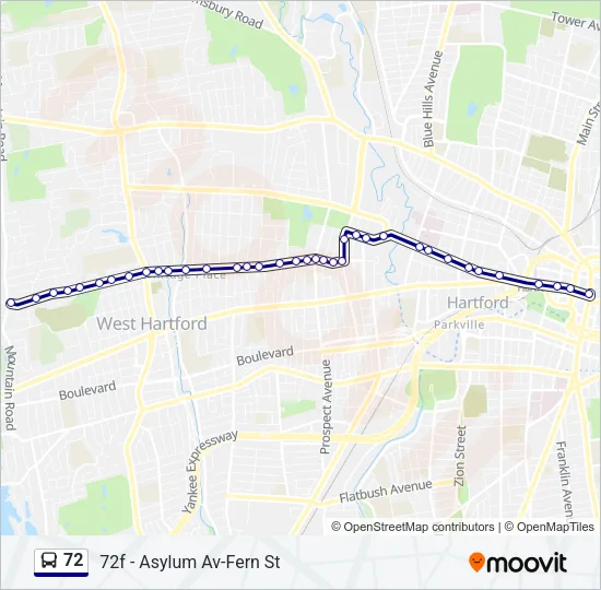 72 Bus Line Map