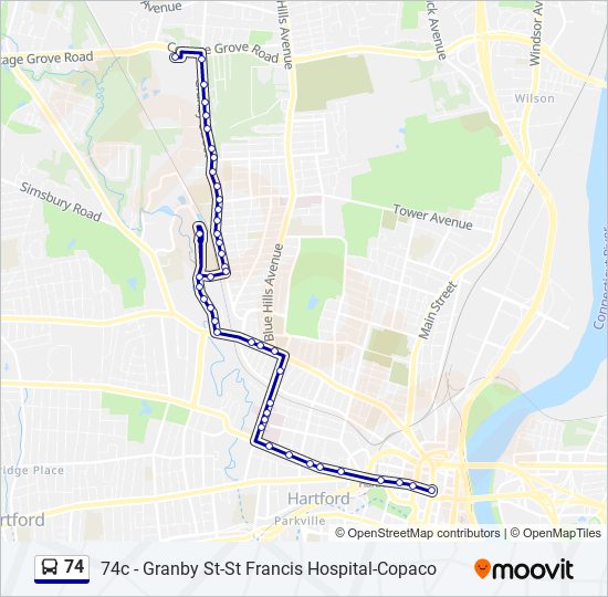 74 bus Line Map