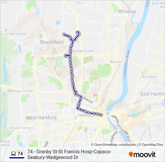 74 Bus Line Map