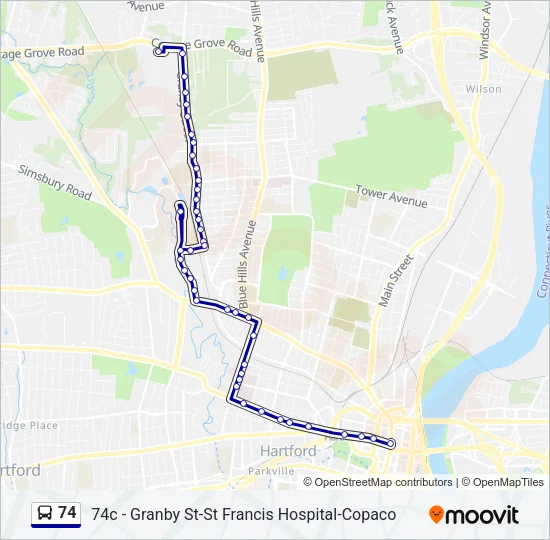 74 Bus Line Map