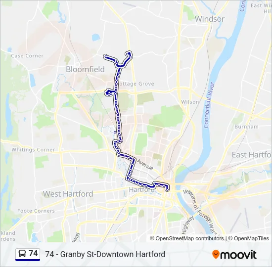 74 Bus Line Map