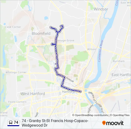 74 Bus Line Map