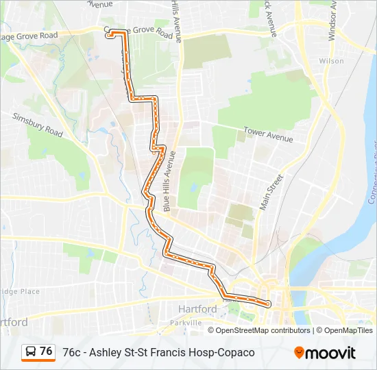 76 Bus Line Map