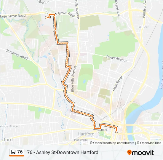 76 Bus Line Map