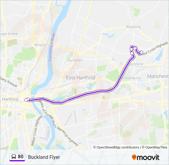 80 Bus Line Map