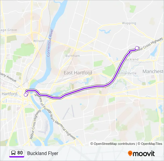 80 Bus Line Map