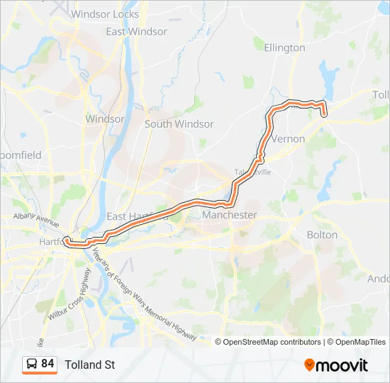 84 Bus Line Map