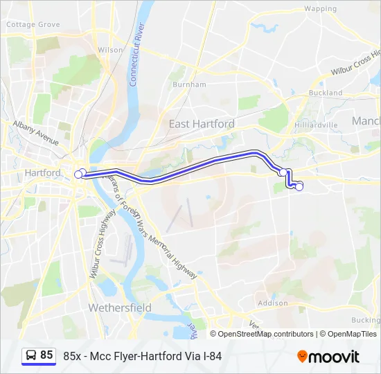 85 Bus Line Map