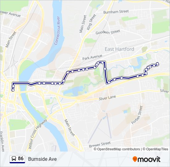 Mapa de 86 de autobús