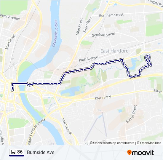 Mapa de 86 de autobús