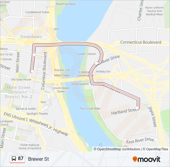 87 bus Line Map