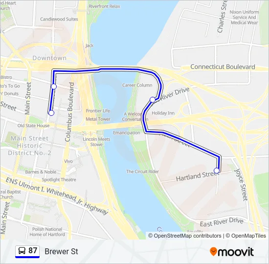 87 Bus Line Map
