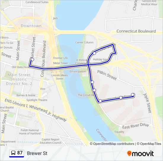 87 Bus Line Map