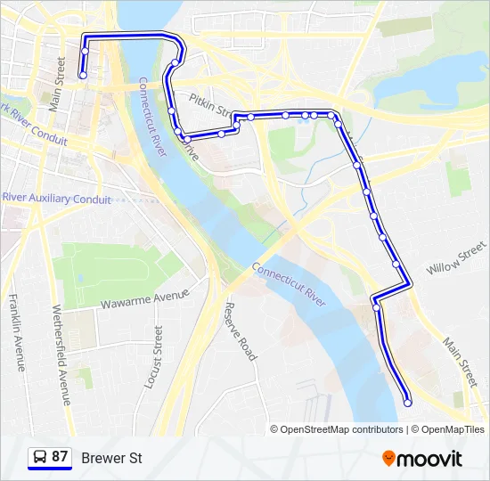 87 Bus Line Map