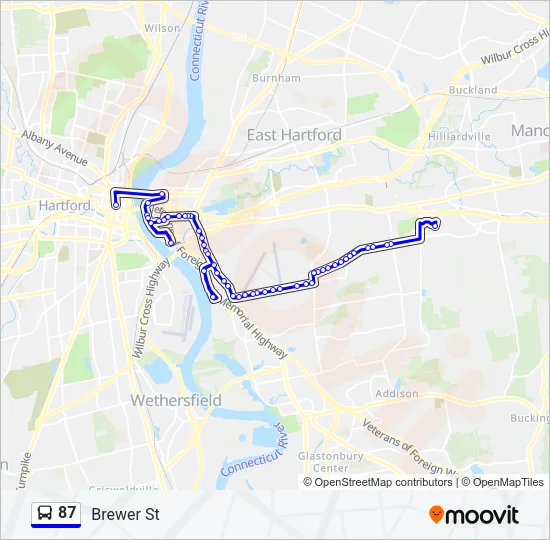 87 Bus Line Map