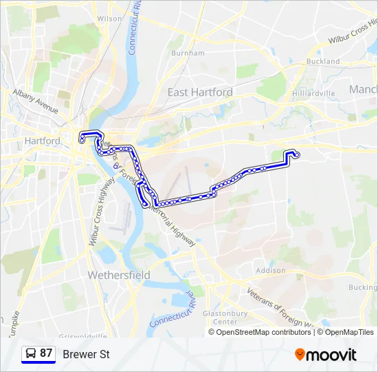87 Bus Line Map