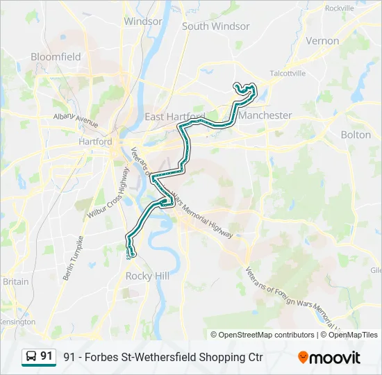 91 Bus Line Map