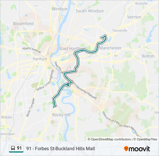 91 bus Line Map