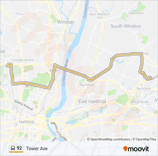 92 Bus Line Map