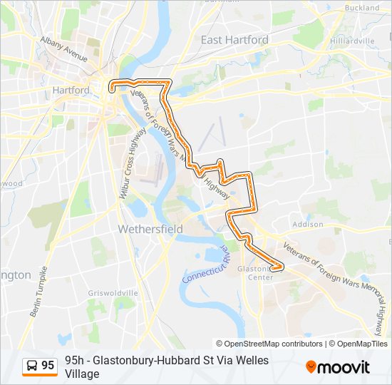 Mapa de 95 de autobús