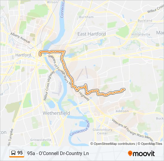 95 bus Line Map