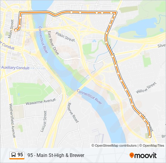 Mapa de 95 de autobús