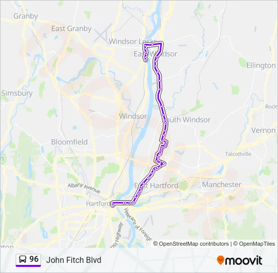 96 Bus Line Map