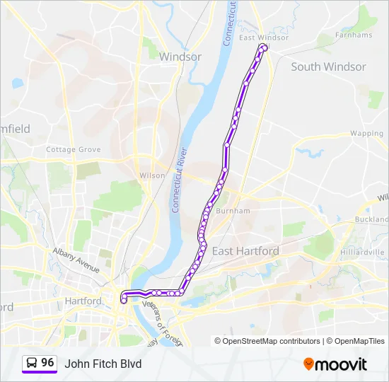 96 Bus Line Map