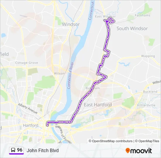 96 Bus Line Map