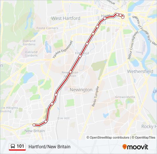 Mapa de 101 de autobús