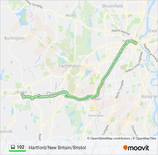 Mapa de 102 de autobús