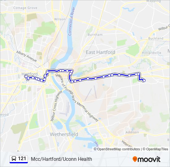 121 bus Line Map