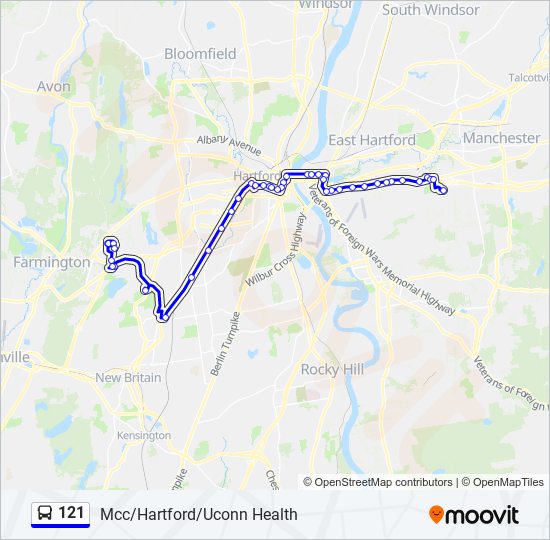 Mapa de 121 de autobús