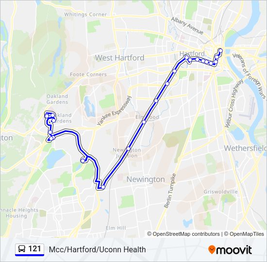 121 Bus Line Map